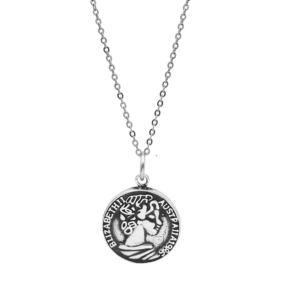 Collar de clavícula con medalla de retrato de plata esterlina S925 al por mayor